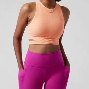 Athleta Conscious Crop Cutout Tank Top Multiple Sizes Bright Peach Color